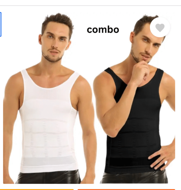 Pack of 2 Premium Compression Tank Top Slimming Body Shaper Vest Tummy Control Undershirt Men Vest